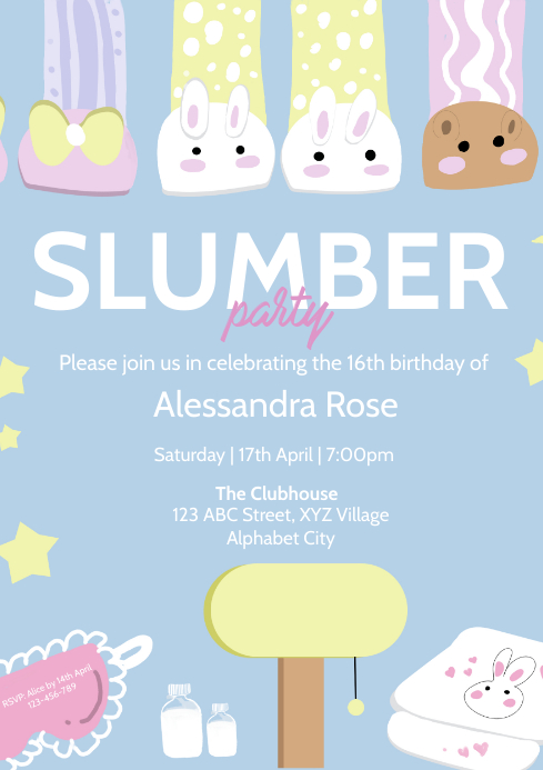 Modele Invitation Soiree Pyjama Postermywall Modele Invitation Soiree Pyjama Postermywall