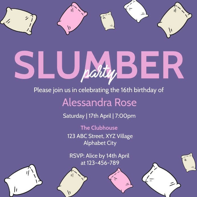 Slumber Party Invitation Template PosterMyWall slumber-party-invitation-template-postermywall