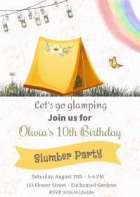 Slumber Party Invitations A6 template