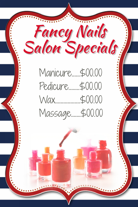 Kleinunternehmen Nagelstudio Preisliste Liste Specials Retail Vorlage Postermywall