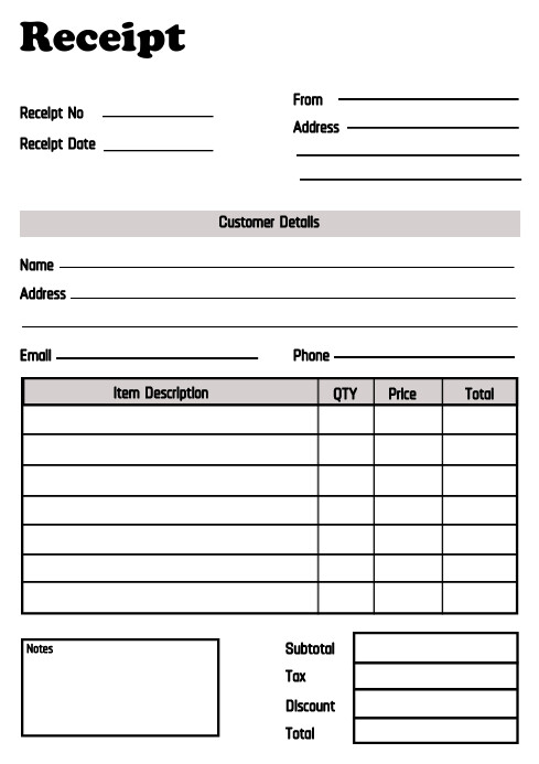 Small Business Receipt A4 printable Template | PosterMyWall