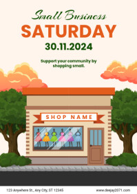 Белый Small Business Saturday A4 Template