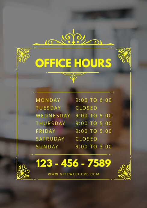 Small Business Store Business Hours Sign Template | PosterMyWall