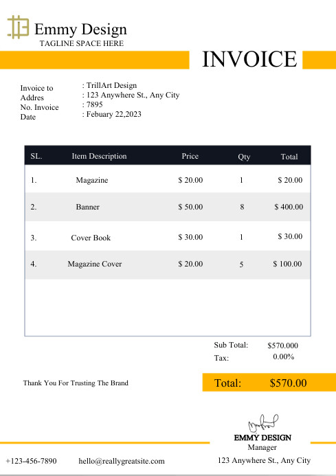 Smart Business Invoice Design Template | PosterMyWall