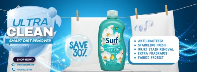 Smart Clean, Fresh Clothes Always Facebook Cover Photo template