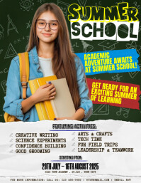 White Summer School Program Flyer Template