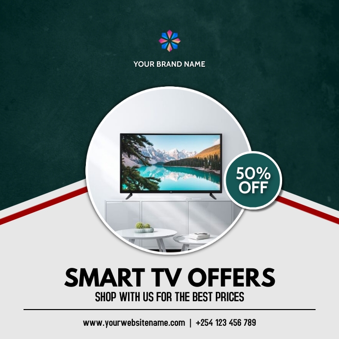 smart tv electronics gadgets appliances flyer Square (1:1) template