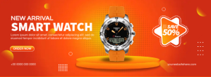 Smart Watch Banner Facebook Cover Photo template