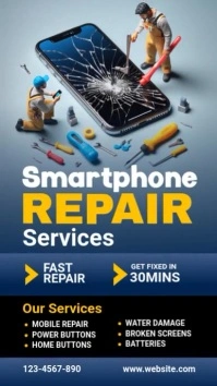 Smartphone repair service banner ad Instagram Reel template