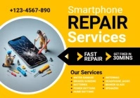 Smartphone Repair service banner ad Postcard template