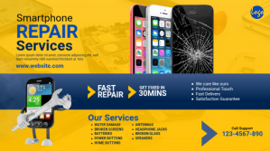 Smartphone Repair Service Twitter Plasing template