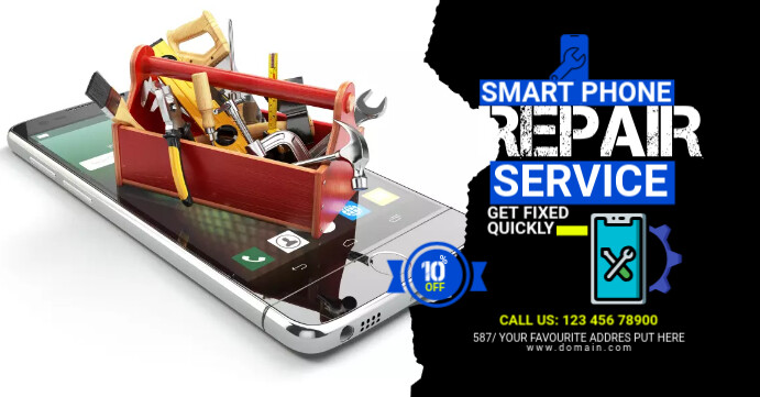 Smartphone Repair Services Ad Template Facebook-gebeurtenisomslag