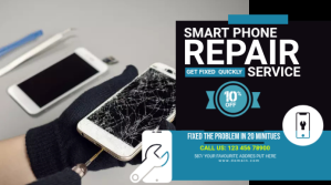 สีดำ Smartphone Repair Services Ad Template YouTube-miniature