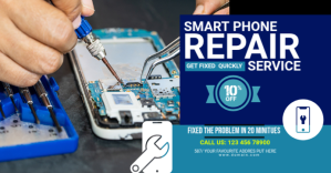 Smartphone Repair Services Ad Template Facebook-evenementomslag