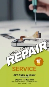 Smartphone Repair Services Digital Display (9:16) template