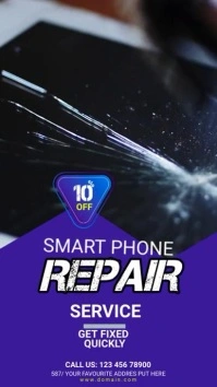 Smartphone Repair Services Digital Display (9:16) template