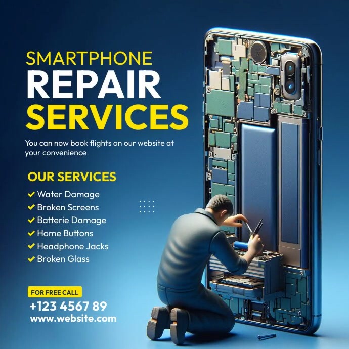 Phone Issue Post Smartphone Repair Services Instagram Post Template | PosterMyWall