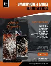 Black Electronic Repair Services Flyer Template