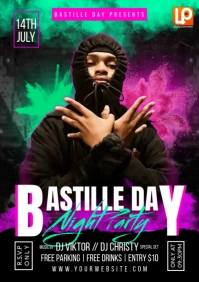 Smoke Bastille Party A4 template