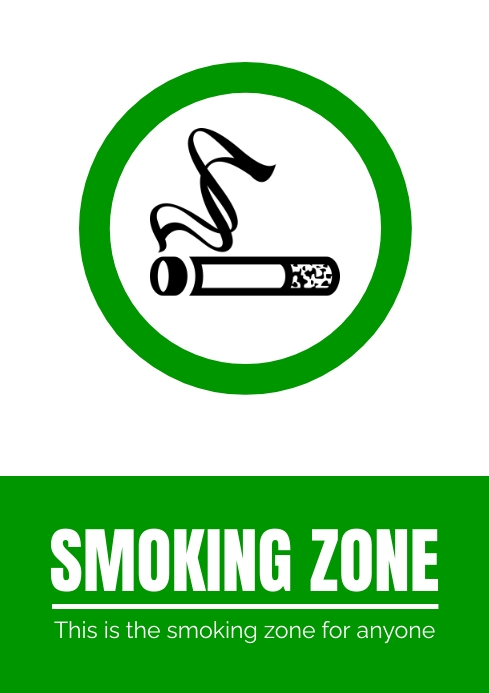Smoking area, smoking zone flyer A4 template