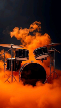 Drum set smoky Business Card template