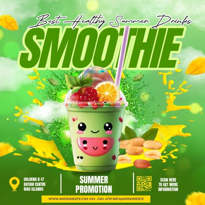 Smoothie Green Menu Instagram Post template