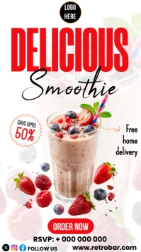 Smoothie menu flyer Digitalanzeige (9:16) template