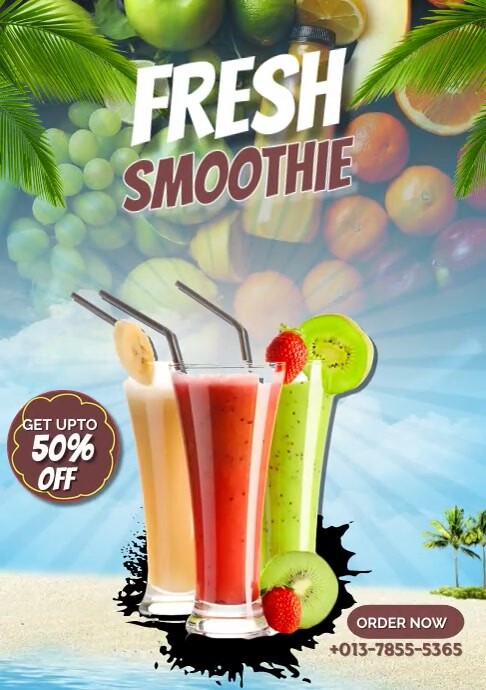 Smoothie menu flyer template (1) A4