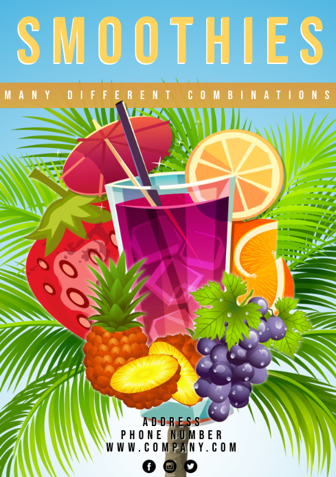 Smoothie Poster Template Postermywall