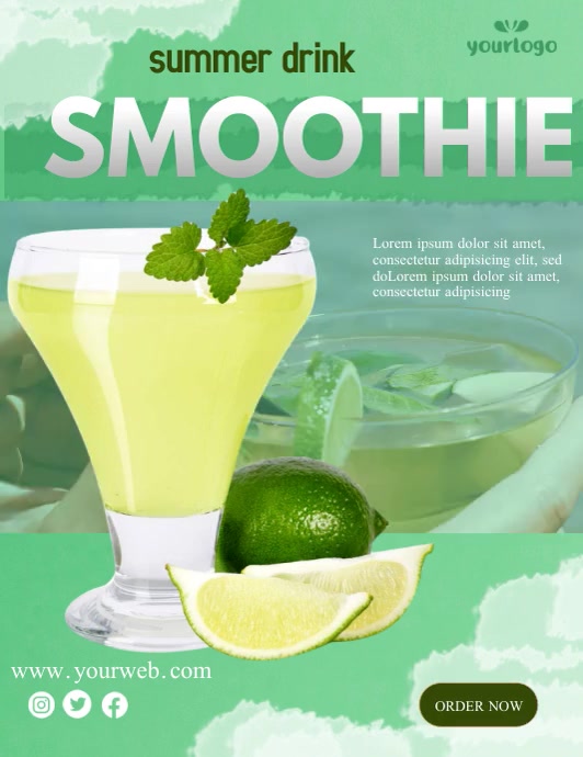 Smoothies video Flyer (US Letter) template