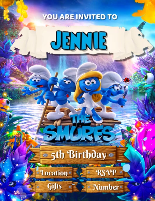 Smurfs Flyer (US Letter) template