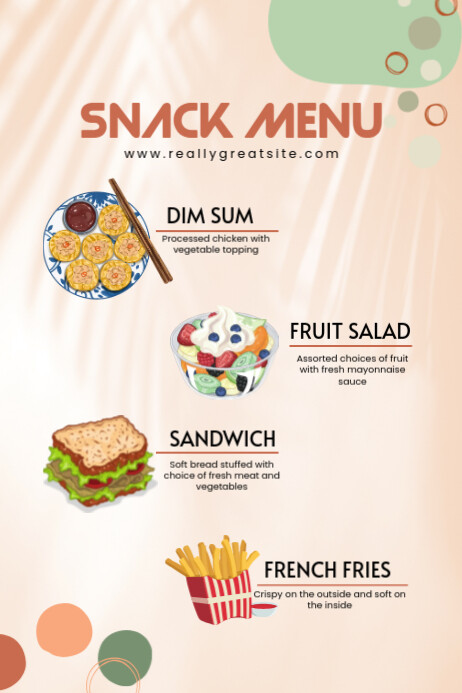 snack menu template | PosterMyWall