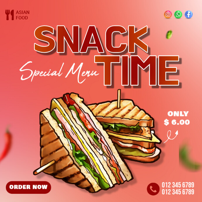 Snack Adds snack time ads Template | PosterMyWall
