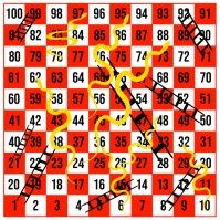 Snake and Ladder Game Board Template Square (1:1)