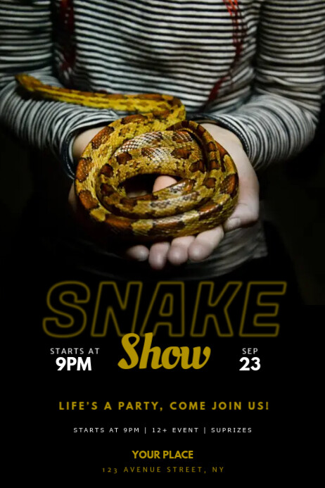 Snake Tour Form Copy of Snake Show Flyer Design Template | PosterMyWall