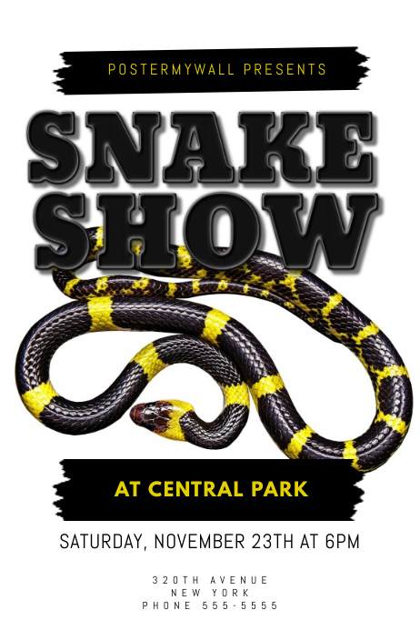 Snake Tour Form Snake Show Flyer Design Template | PosterMyWall