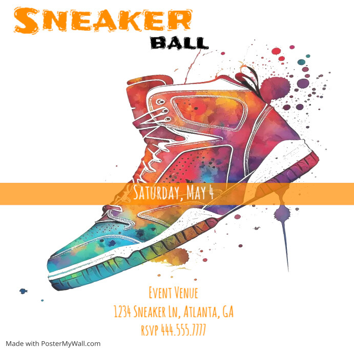 SNEAKER BALL FLYER COLORFUL Template PosterMyWall