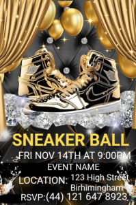 Sneaker ball flyer Pinterest-grafik template
