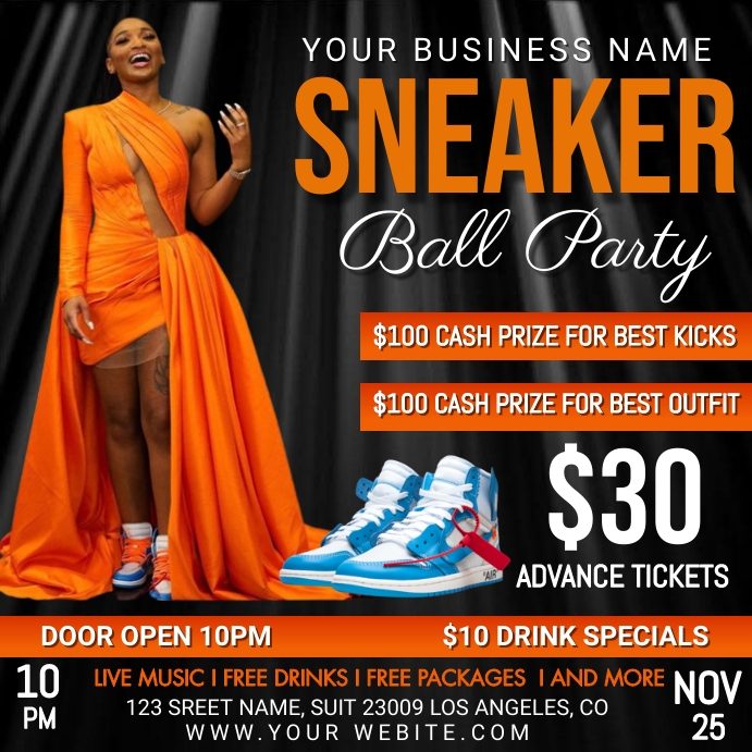 sneaker ball flyer Template PosterMyWall