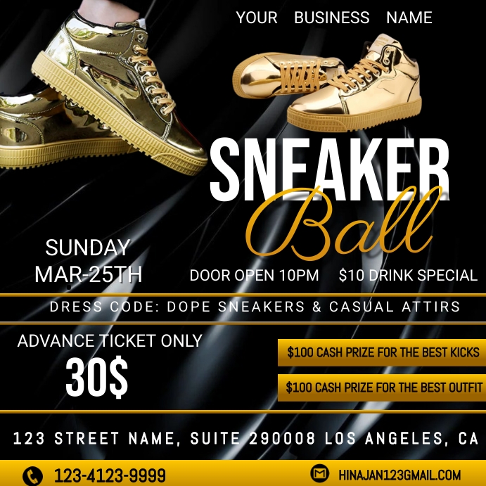 sneaker ball flyer Wpis na Instagrama template