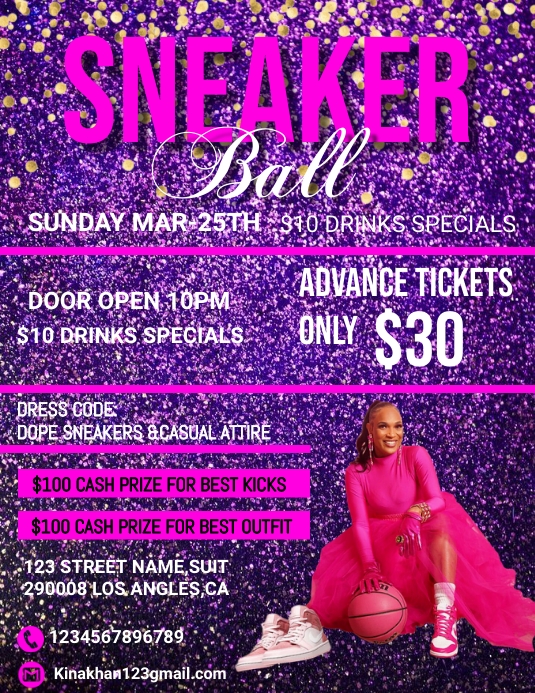 sneaker ball flyer template