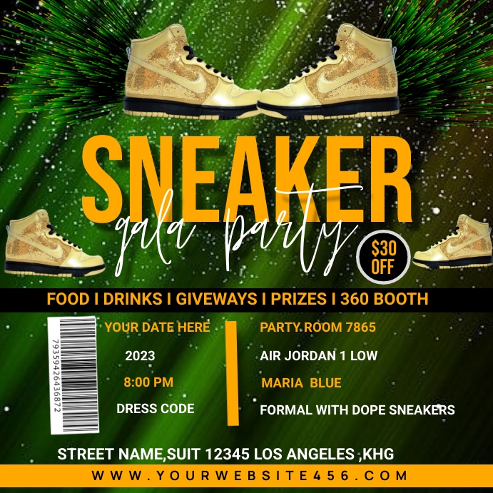 sneaker ball flyer Template | PosterMyWall sneaker ball flyer Template | PosterMyWall