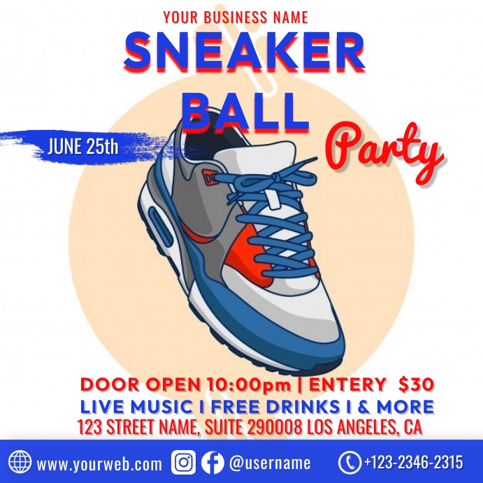 Sneaker Ball Flyer Template Free Instagram Instagram-bericht