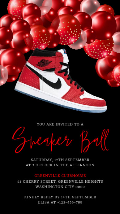 Sneaker Ball Invitation Instagram Story template