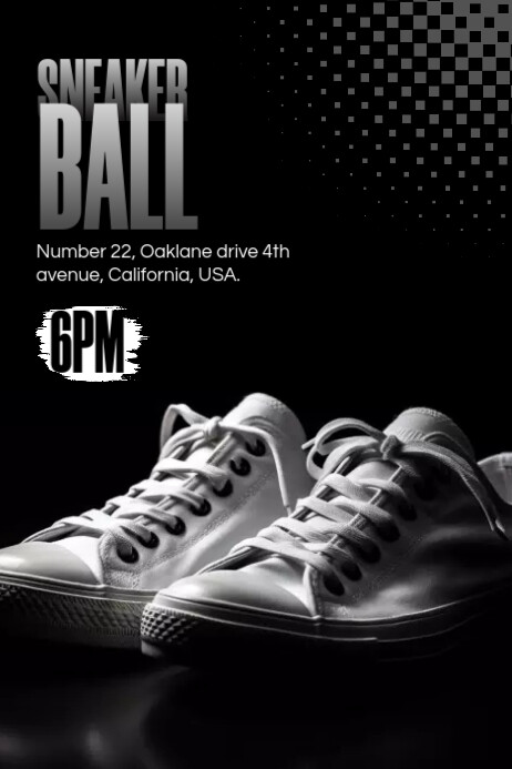 Sneaker Ball Party Poster template