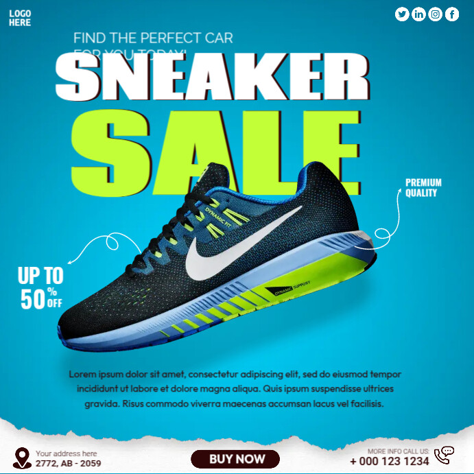 Sneaker Discount Sale Template | PosterMyWall