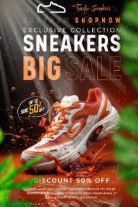 sneaker sale poster Affiche template