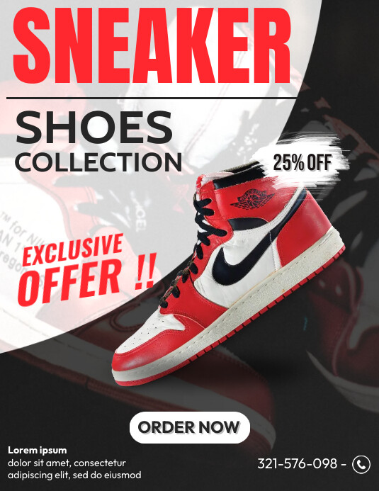 Shoe Flyer Example Sneaker Shoes Collection Flyer Template | PosterMyWall