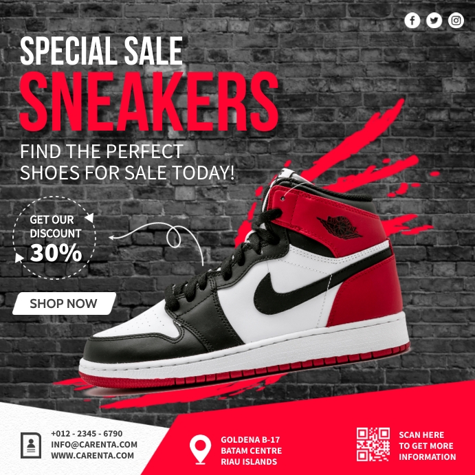 Sneaker Shoes Sale Template PosterMyWall