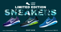 Sneakers Mockup Banner auf Facebook geteiltes Bild template